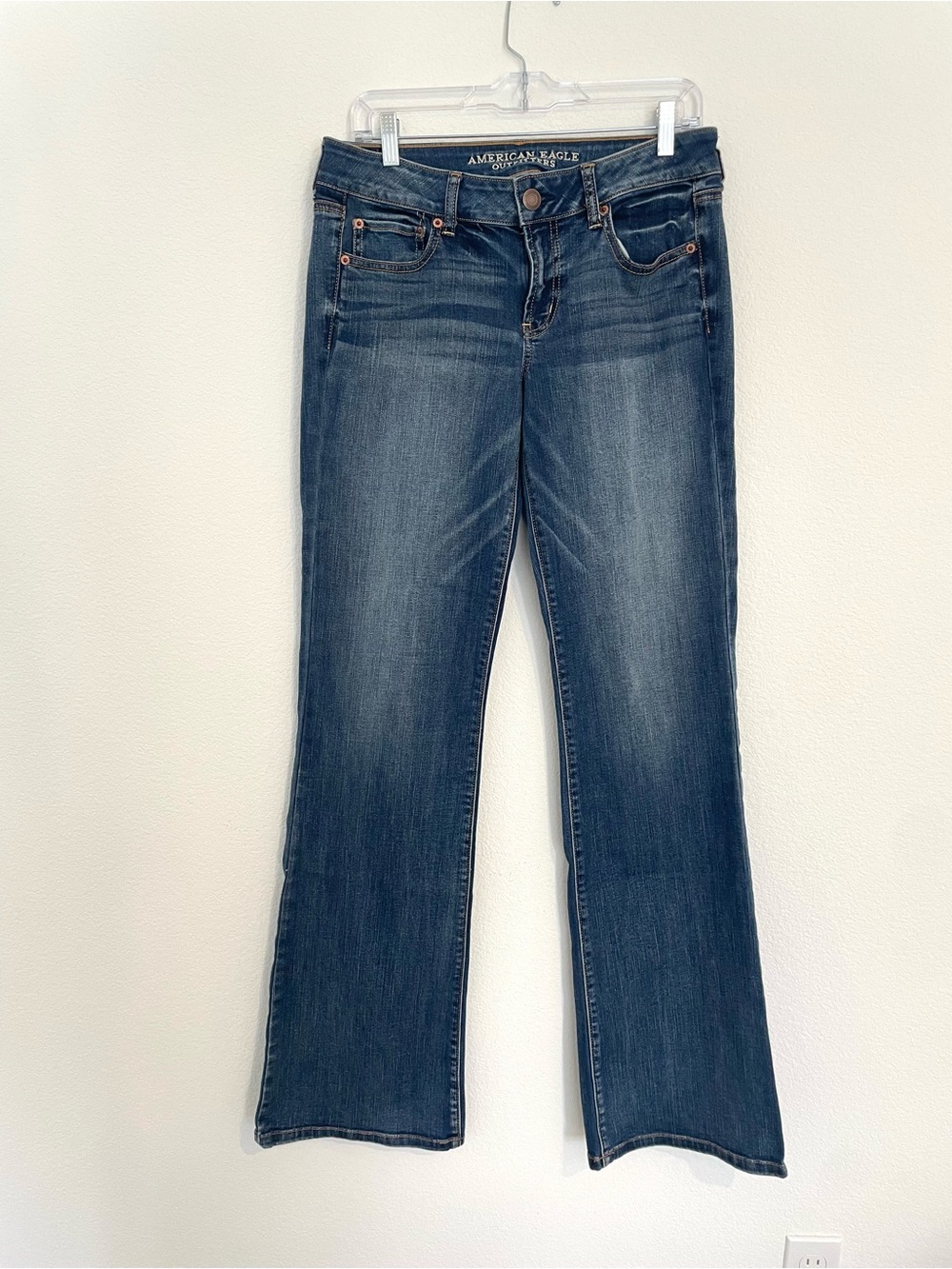 American Eagle Outfitters Favorite Boyfriend Flare Jeans - Dark Blue Wash